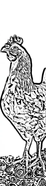 Free colorable bookmarks of a solo chicken standing
